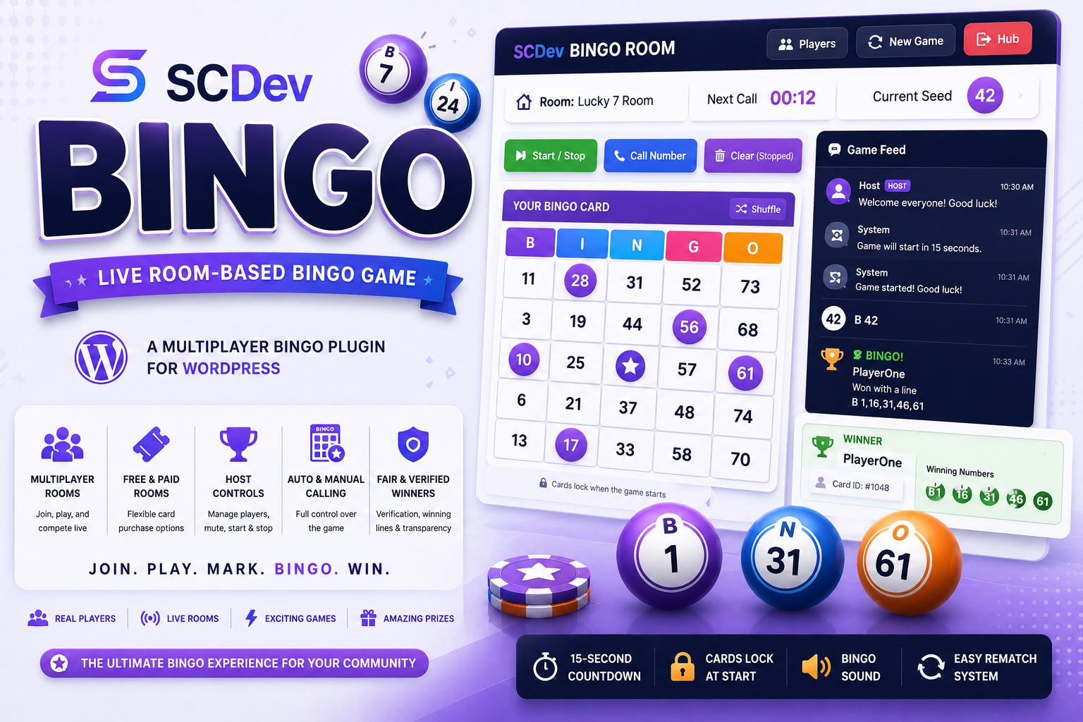 🎱 SCDev Bingo For WordPress